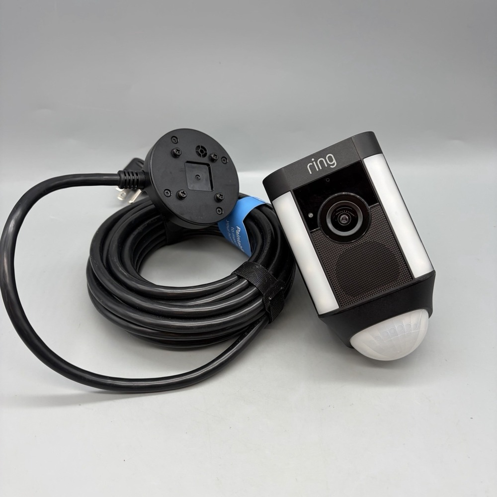 Ring Spotlight Cam Plug-In Wired Security Camera Black